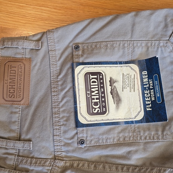 Men's Schmidt Fleece Lined Workwear Tan Khaki Relaxed Fit Pants 30x32 - Picture 4 of 11